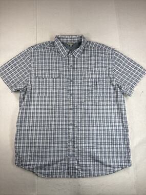 Windriver Outfitting Co 3XL Vented Fishing Short Sleeve Button Down Blue Shirt